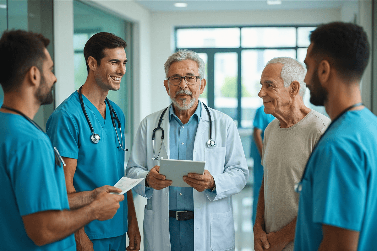 Professional medical consultation team at Maktab Al-Shifa helping international patients